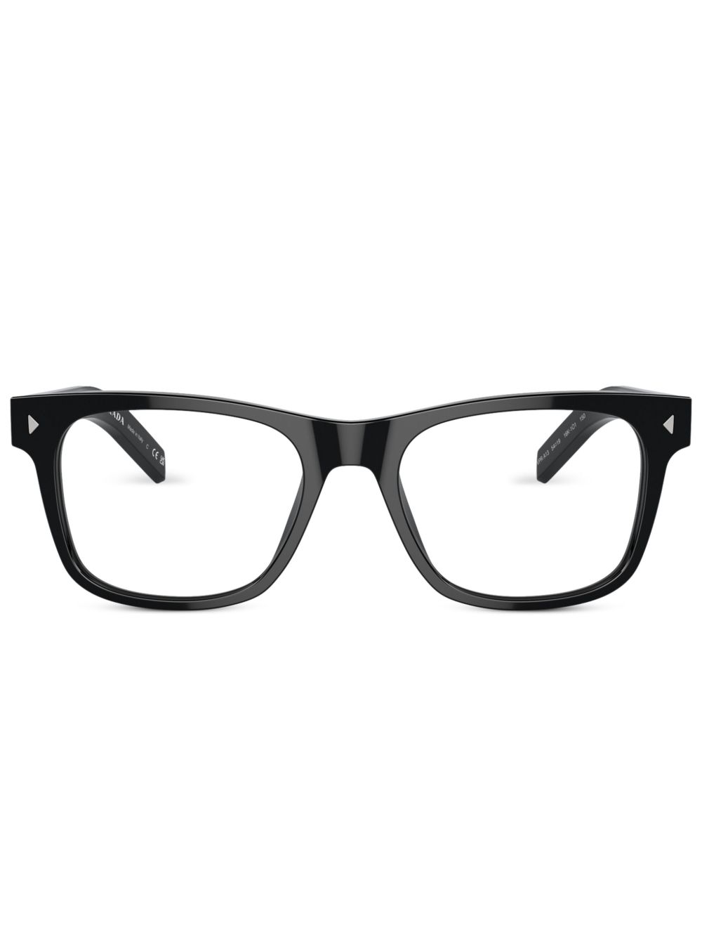 Prada Eyewear 铆钉细节方框眼镜 - 黑色