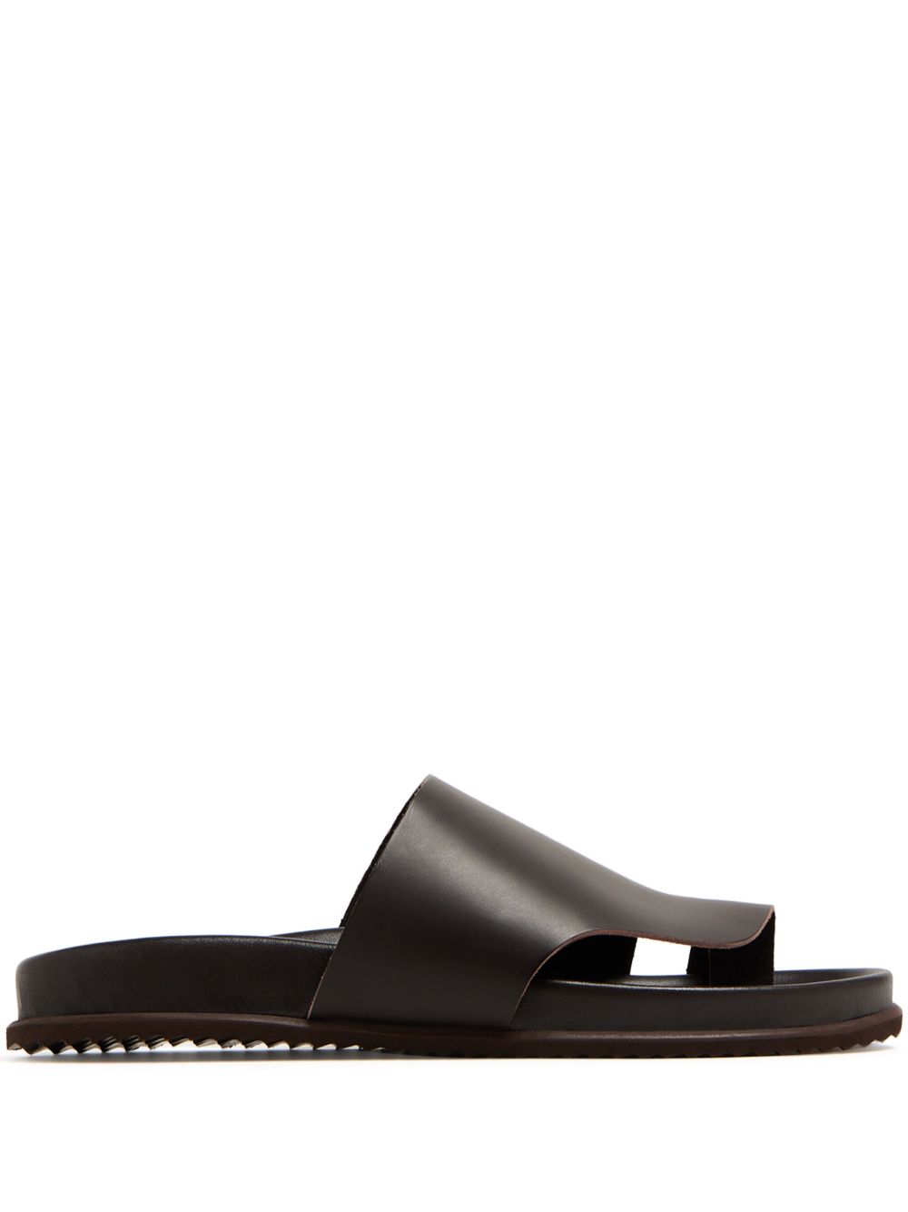 Ancient Greek Sandals 圆头皮质凉鞋 - 褐色