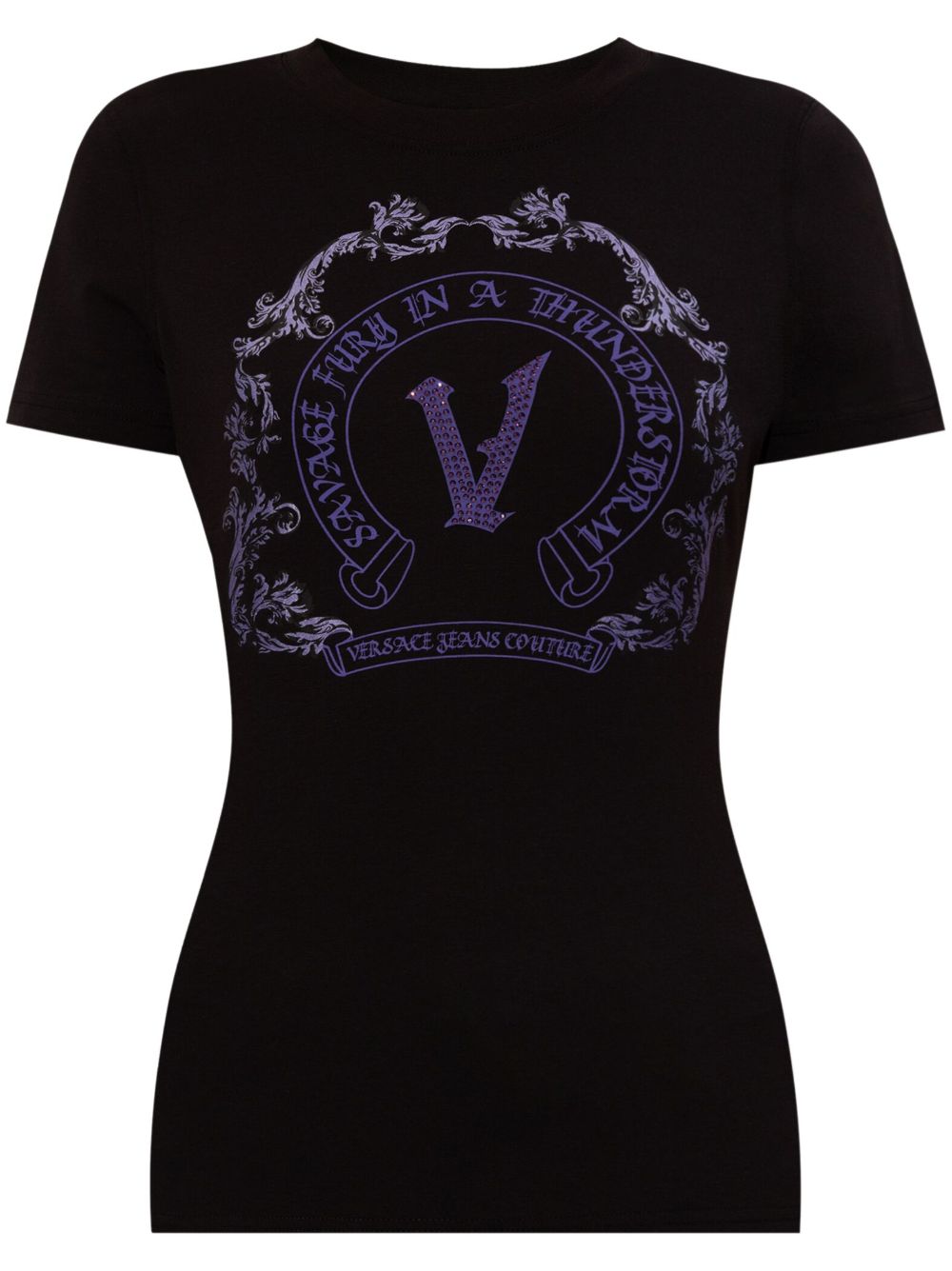 Versace Jeans Couture 巴洛克印花T恤 - 黑色