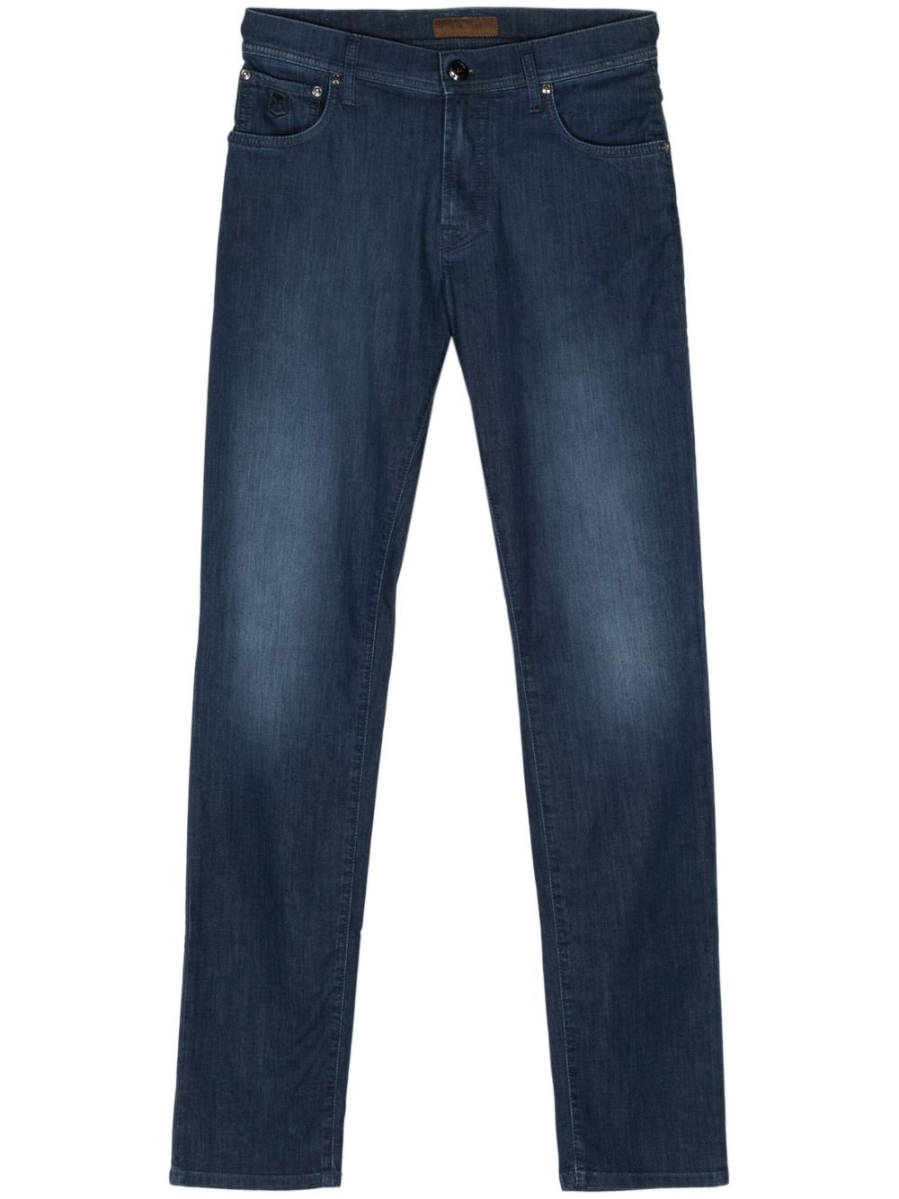 Corneliani 中腰直筒牛仔裤 - 蓝色