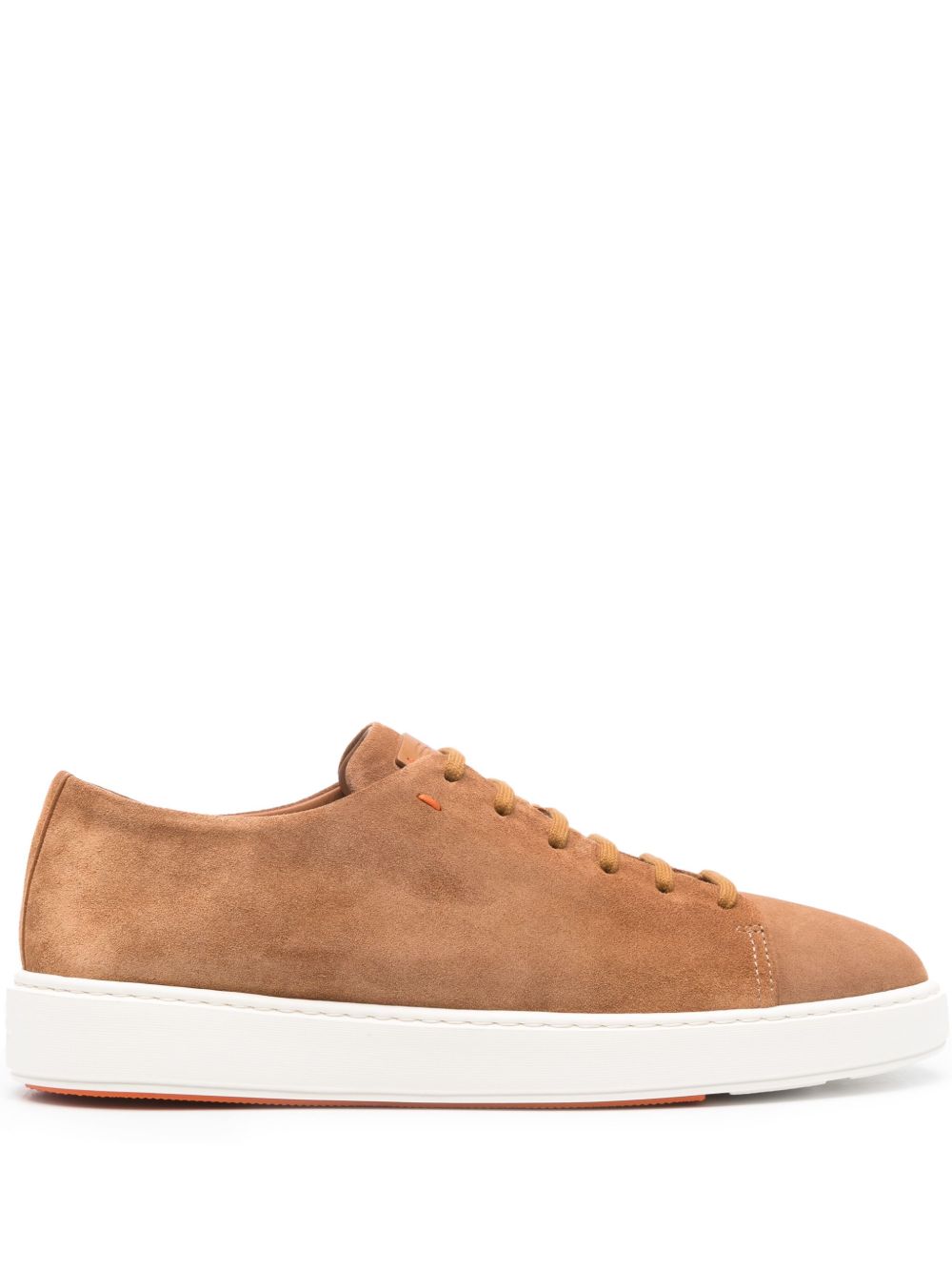 Santoni 系带绒面皮运动鞋 - 褐色