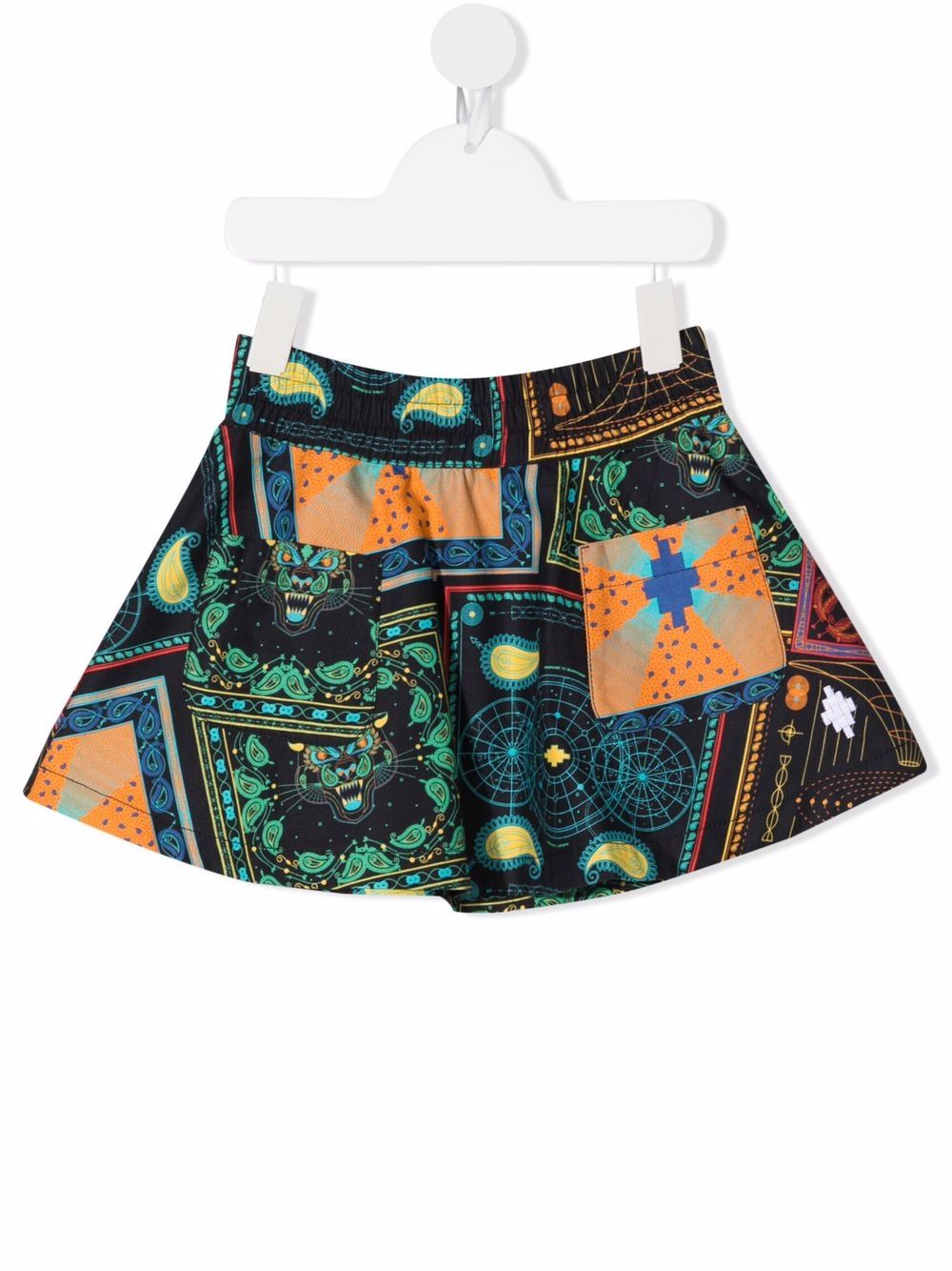 Marcelo Burlon County Of Milan Kids 头巾印花伞形迷你半身裙 - 黑色