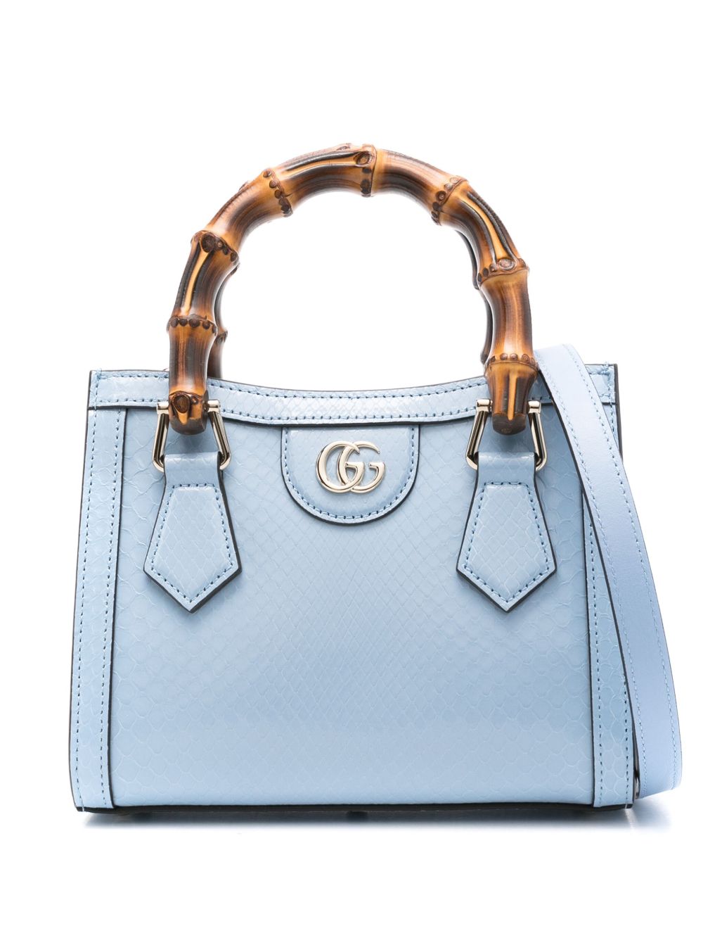 Gucci Diana 皮质小号手提包 - 蓝色