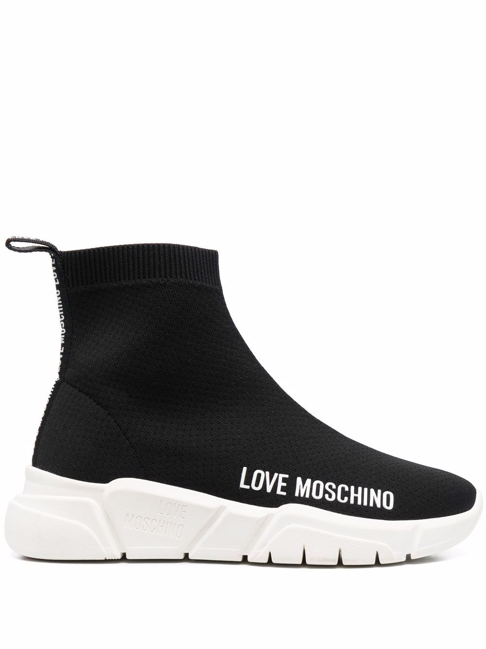 Love Moschino 莫斯奇诺 logo印花套穿式运动鞋 - 黑色