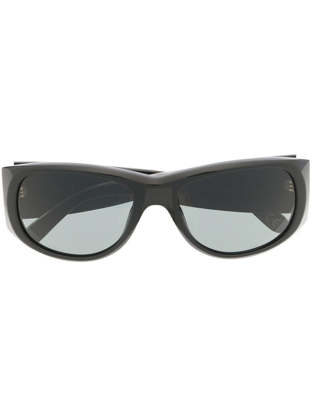 Marni Eyewear 椭圆形框粗镜腿太阳眼镜 - 黑色