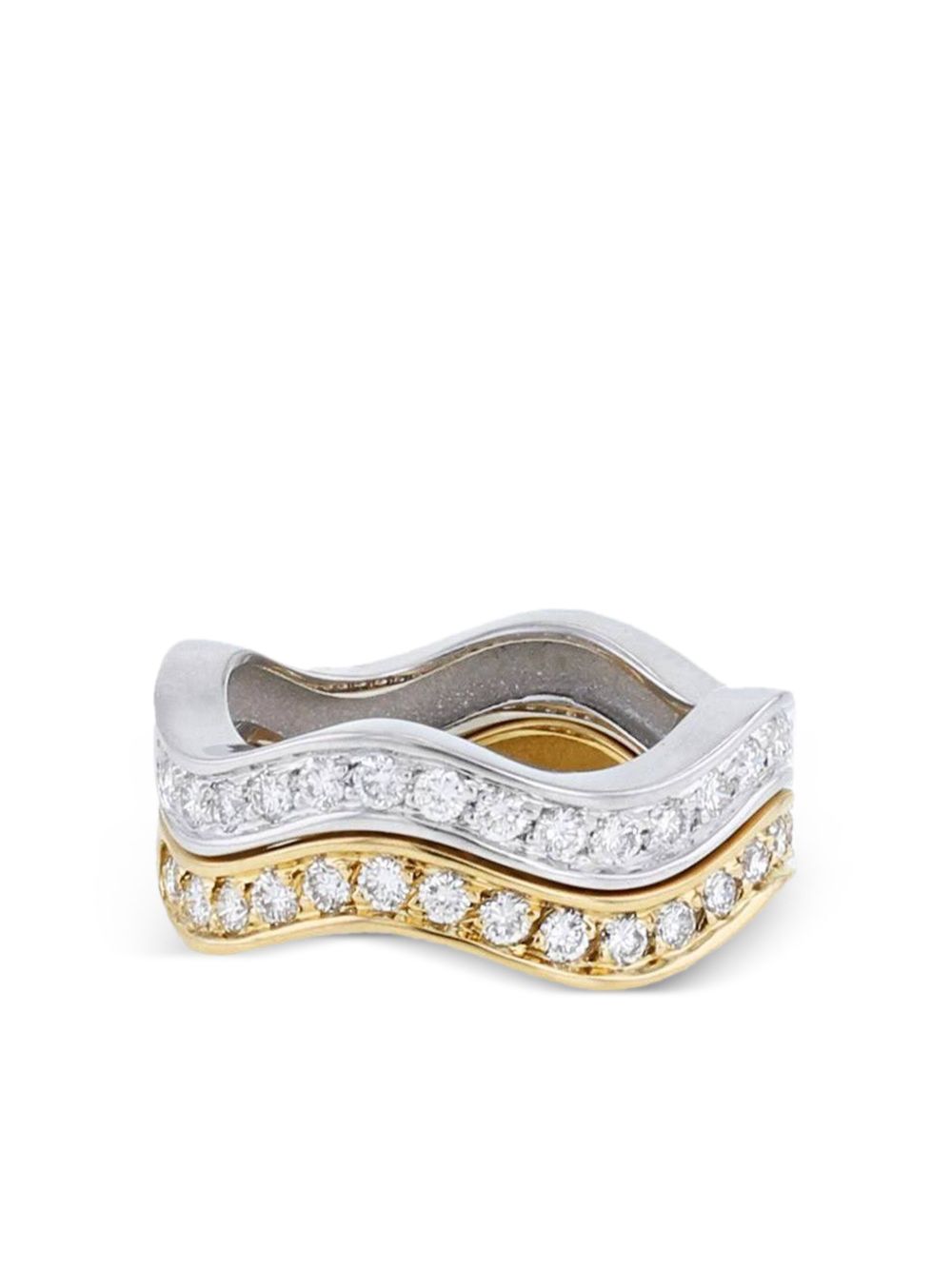Cartier 混合金 Neptune 戒指（2001年典藏款） - 金色