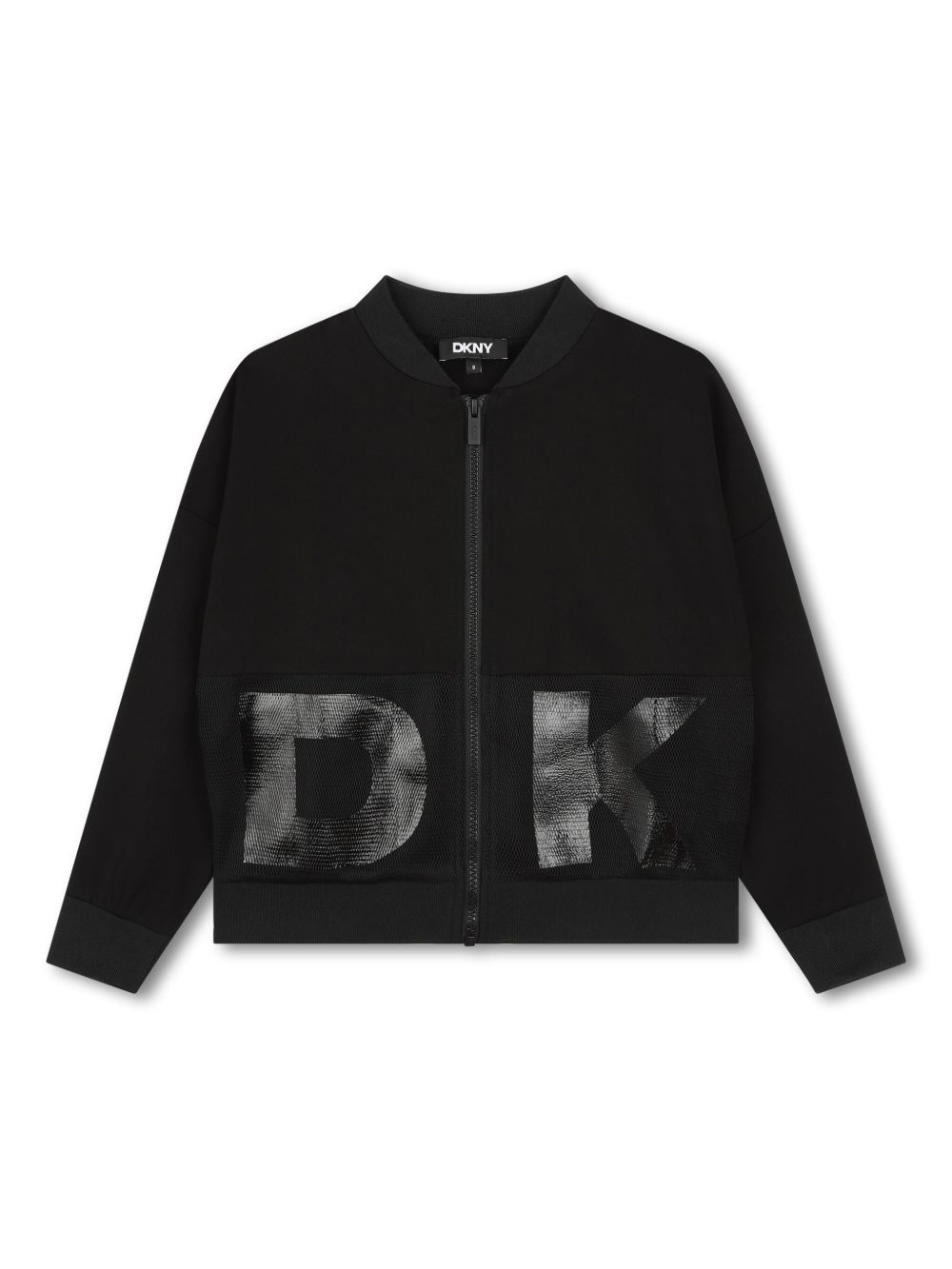 Dkny Kids logo印花飞行员夹克 - 黑色
