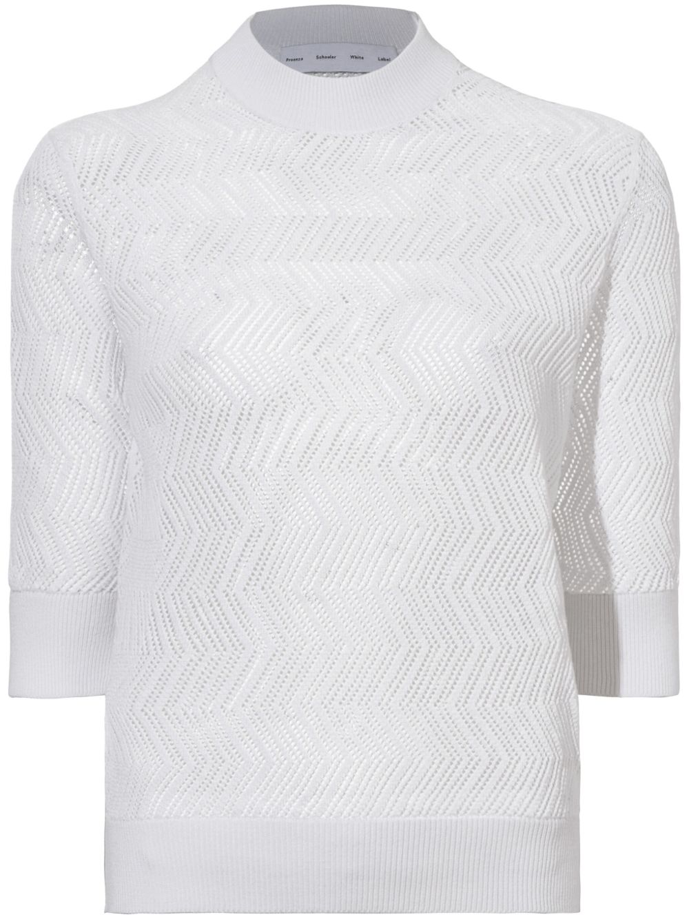 Proenza Schouler White Label Nicola 网眼针织棉上衣 - 白色