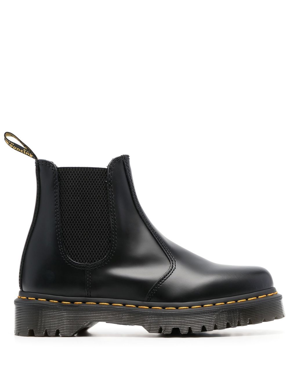Dr. Martens 皮质圆头短靴 - 黑色