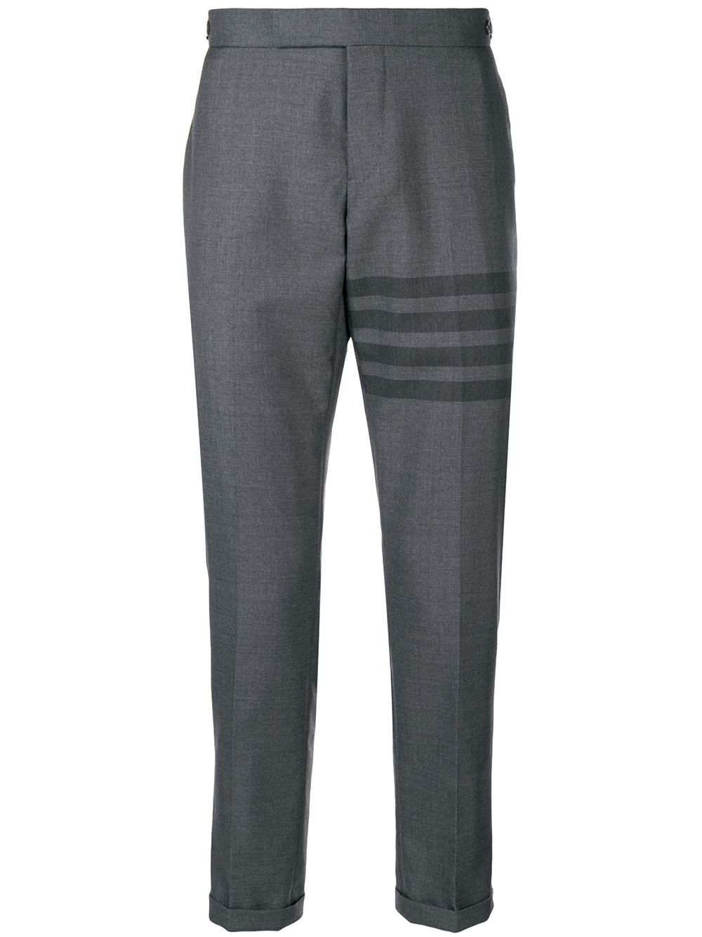 Thom Browne 4条纹饰修身长裤 - 灰色