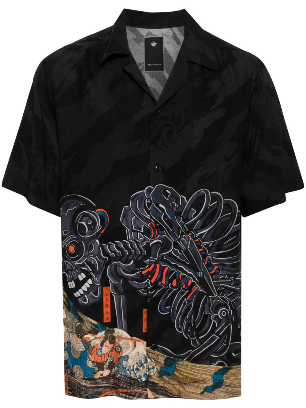 Maharishi Cyber Skeleton 古巴领衬衫 - 黑色