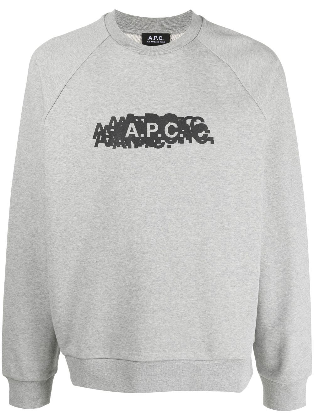 A.P.C. logo印花圆领卫衣 - 灰色