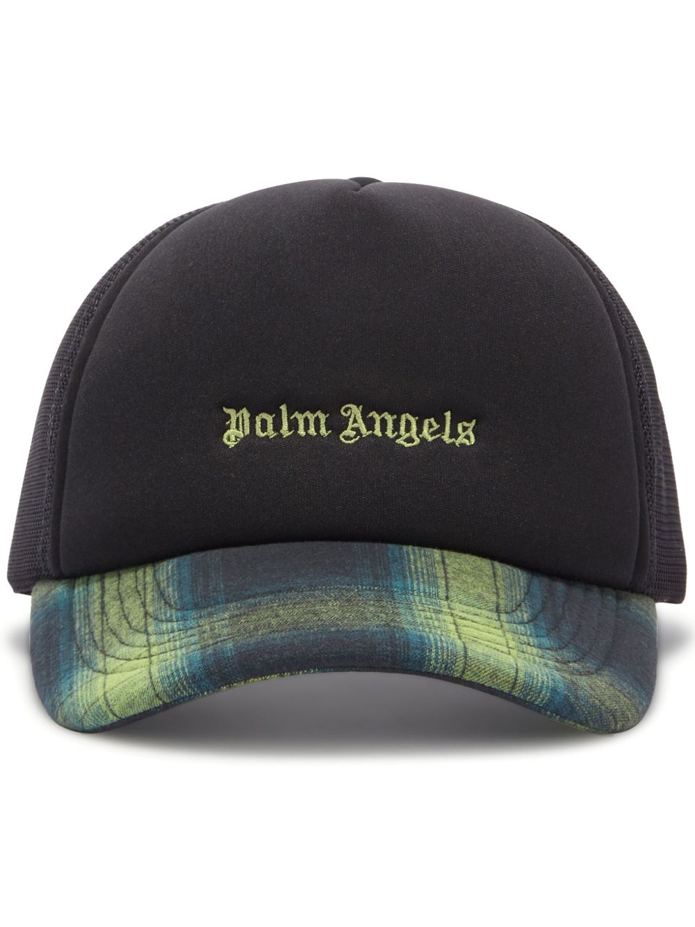 Palm Angels logo刺绣卡车司机帽 - 黑色