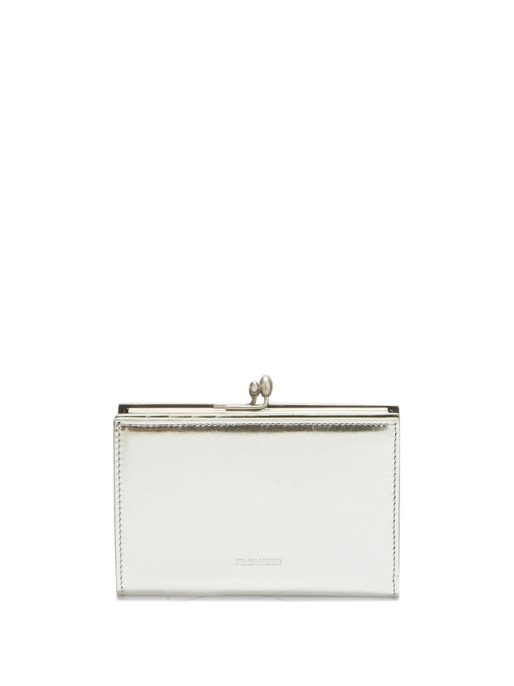 Jil Sander Goji logo印花小号钱包 - 银色