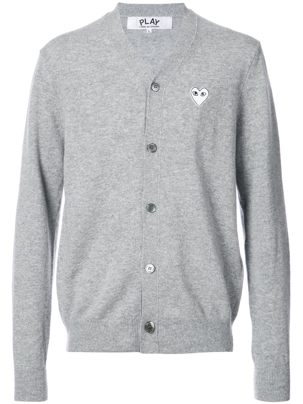 Comme Des Garçons Play logo贴花开衫 - 灰色