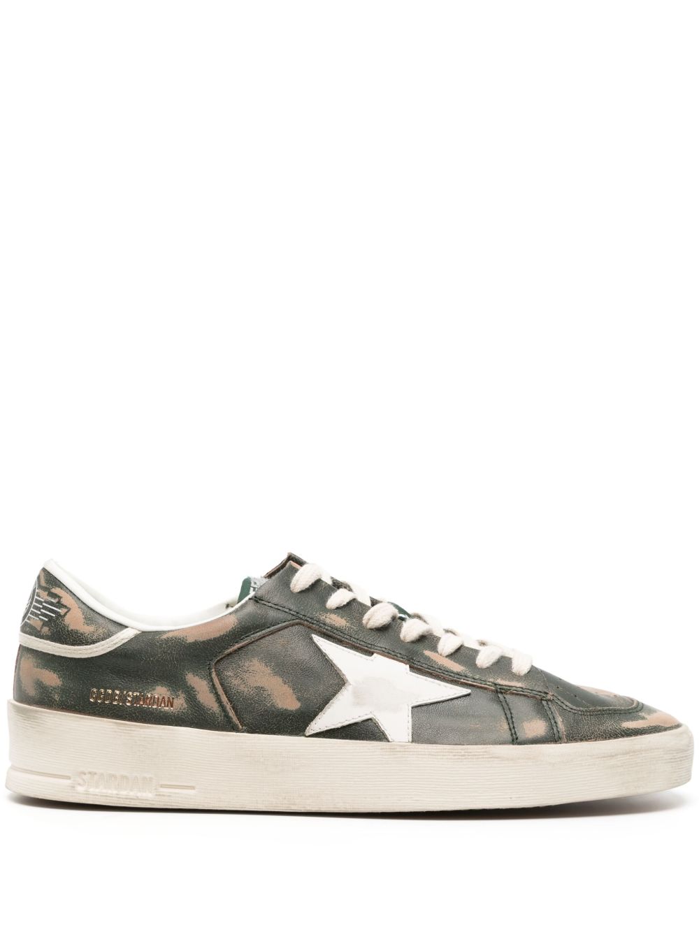 Golden Goose Stardan 仿旧皮质运动鞋 - 绿色
