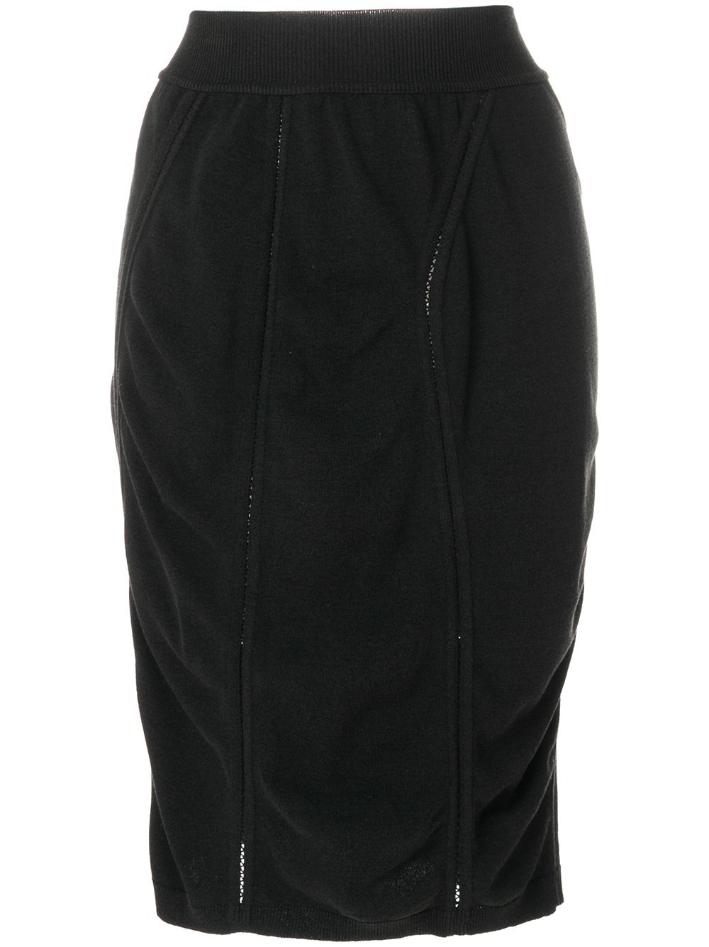 Alaïa Pre-Owned 古着中长款铅笔裙 - 黑色