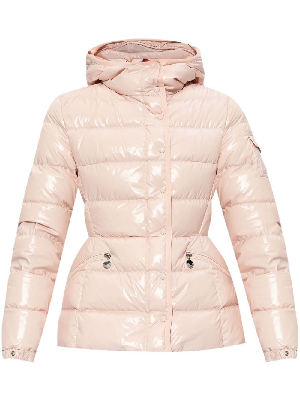 Moncler 填充羽绒蓬松连帽夹克 - 粉色