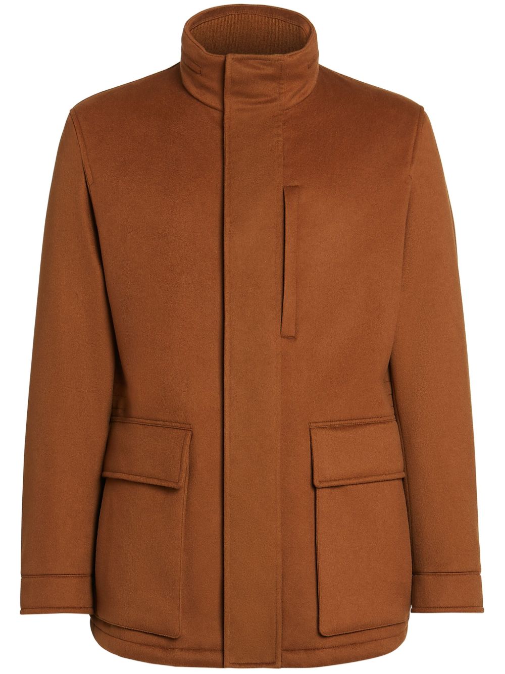Zegna Elements Vetta Oasi 羊绒夹克式衬衫 - 褐色