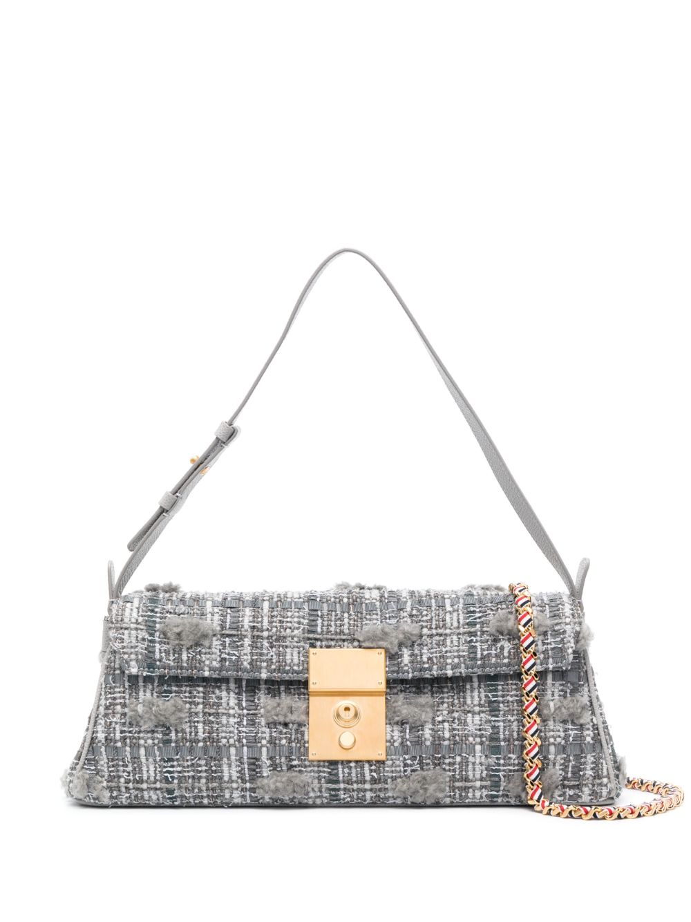 Thom Browne Mrs. Thom 粗花呢斜挎包 - 灰色