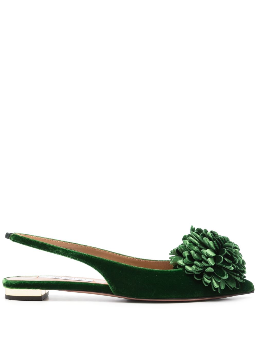 Aquazzura Couturier 裹踝芭蕾平底鞋 - 绿色