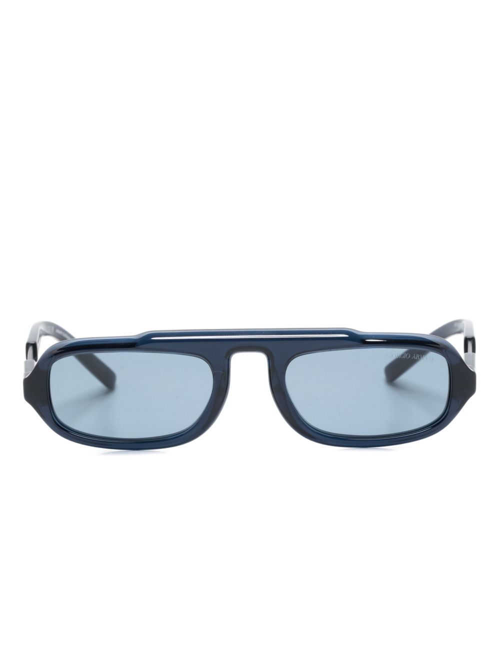Giorgio Armani 椭圆形框太阳眼镜 - 蓝色