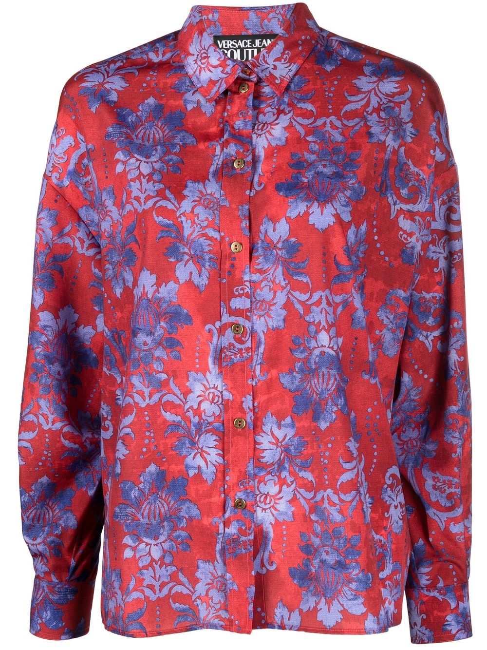 Versace Jeans Couture 范思哲 壁纸印花长袖衬衫 - 红色