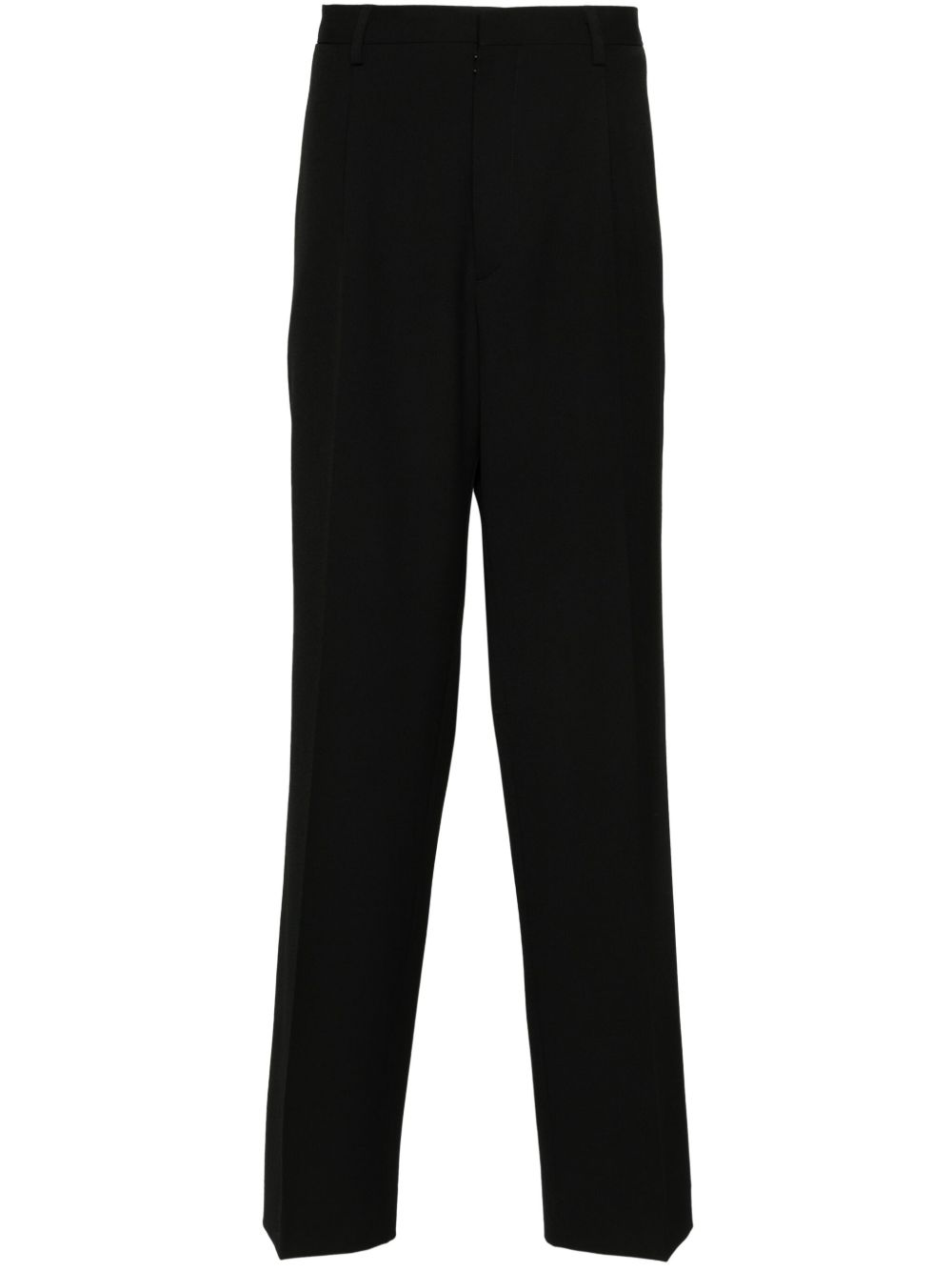 MM6 Maison Margiela 褶饰细节长裤 - 黑色