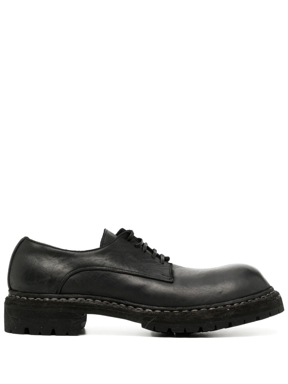 Guidi Horse Full Grain 德比鞋 - 黑色