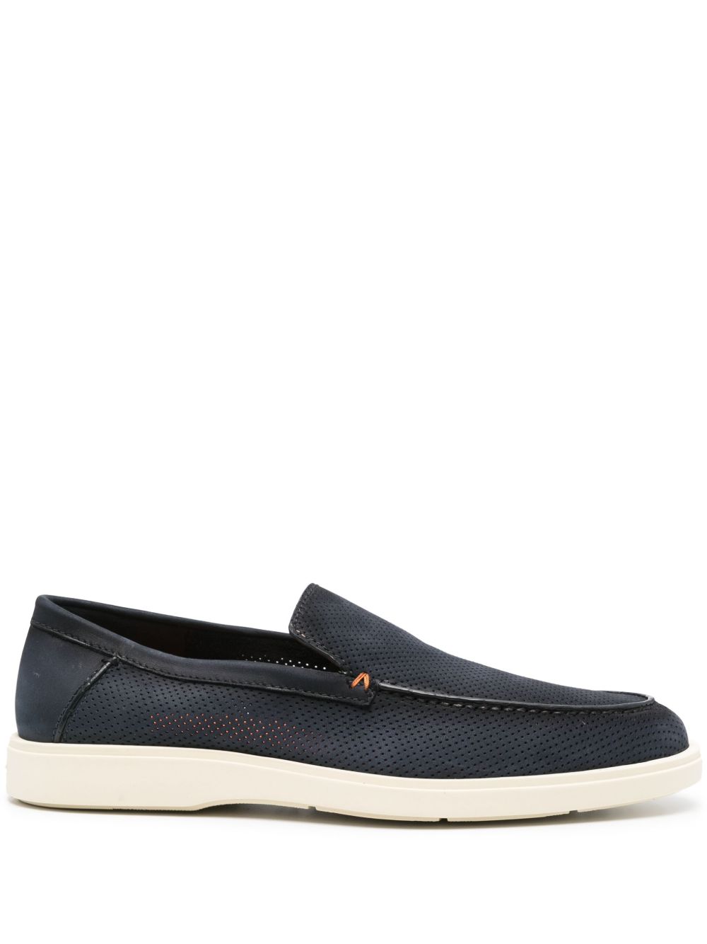 Santoni 镂空设计乐福鞋 - 蓝色