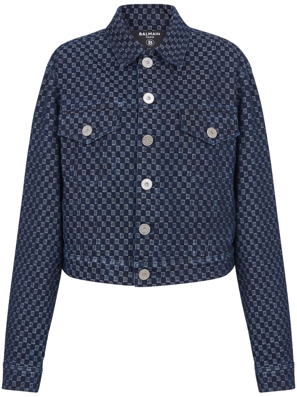 Balmain 经典logo印花牛仔夹克 - 蓝色
