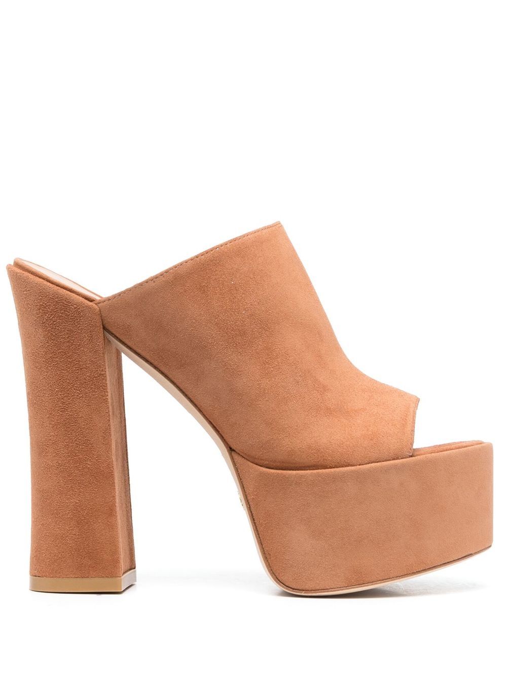 Stuart Weitzman 厚底高跟穆勒鞋 - 褐色