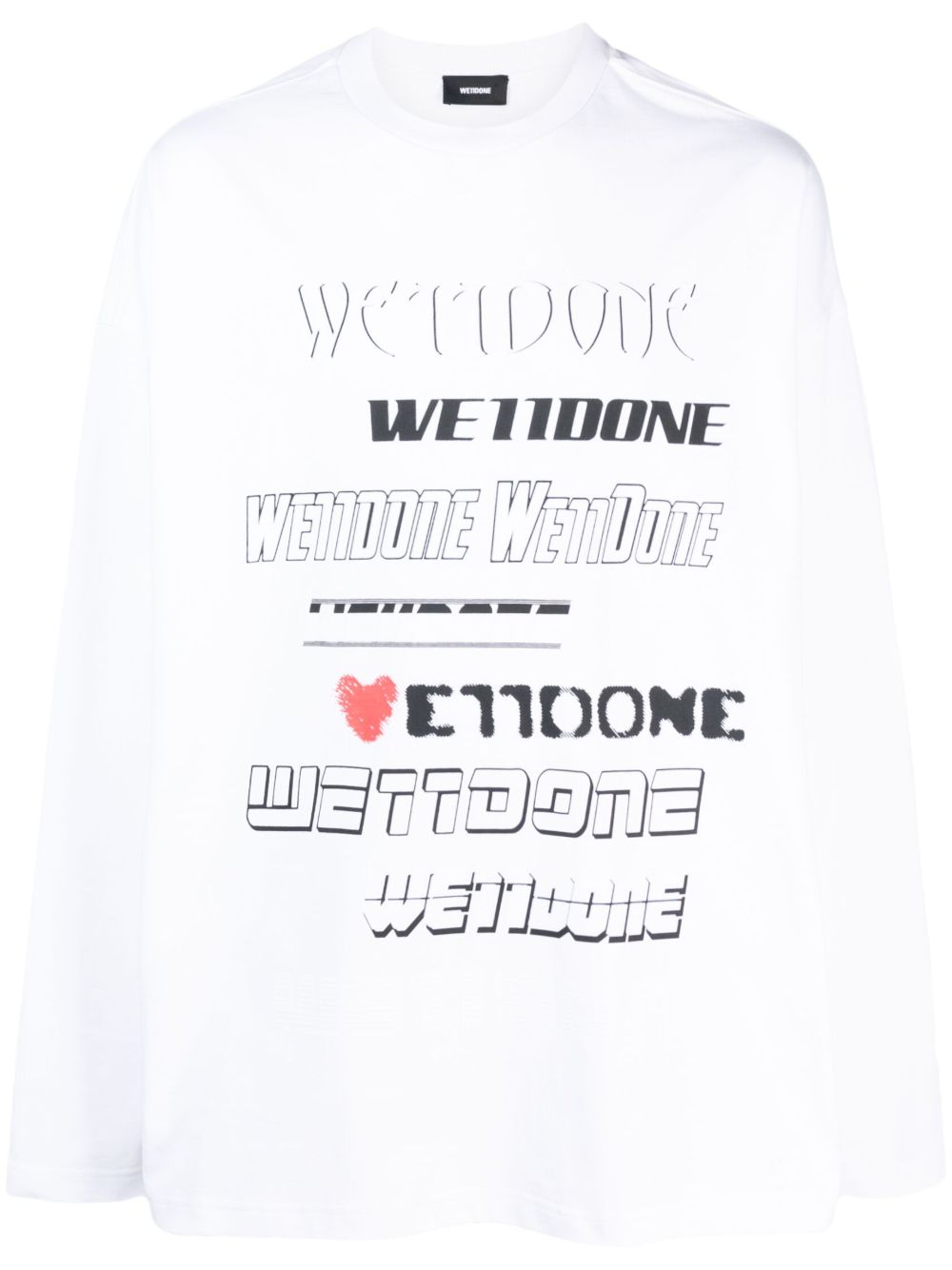 We11done logo印花棉卫衣 - 白色