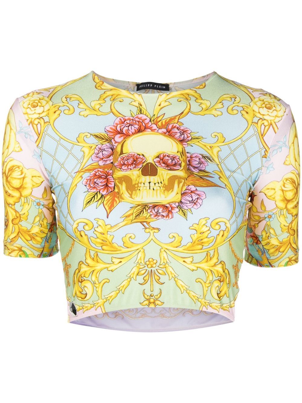 Philipp Plein 巴洛克印花短款上衣 - 绿色