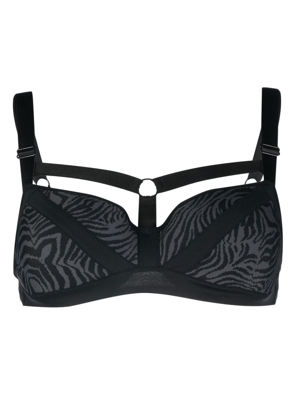 Marlies Dekkers Wing Power 斑马纹文胸 - 黑色