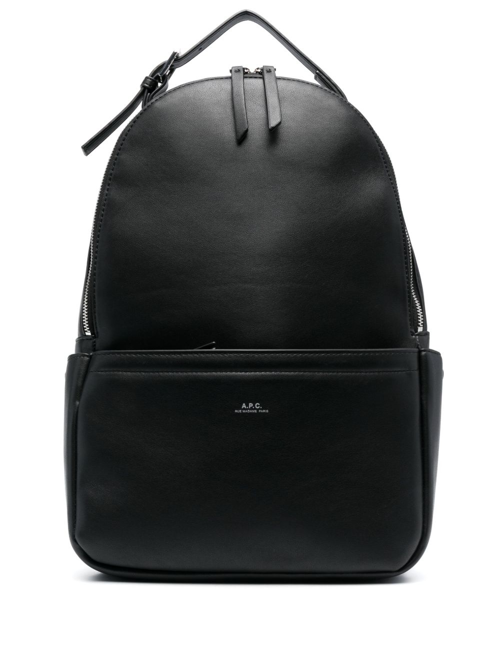 A.P.C. logo标记人造皮革双肩包 - 黑色