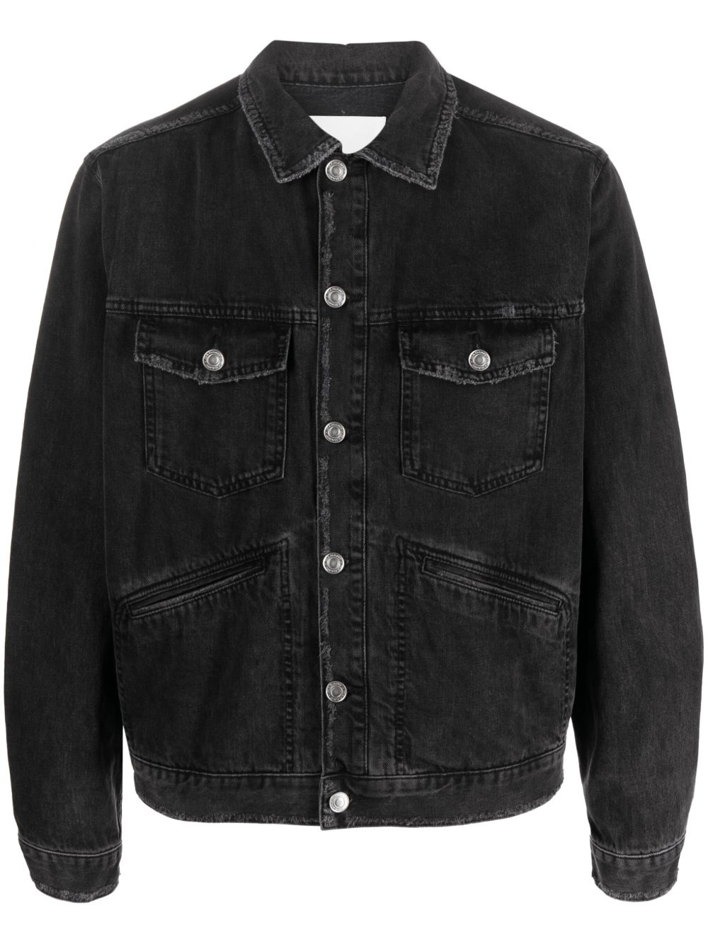 MARANT Jango logo刺绣牛仔夹克 - 黑色
