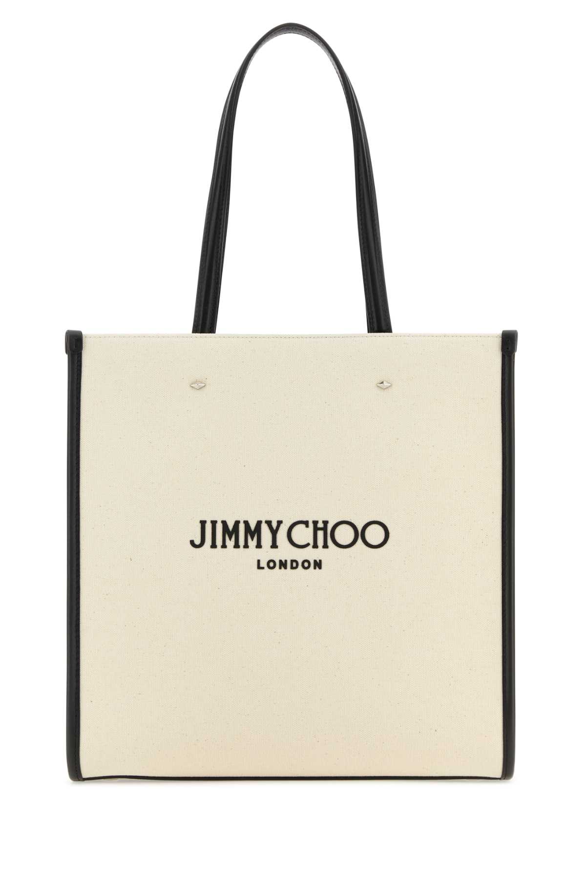 Jimmy Choo象牙帆布N/s Tote M购物袋