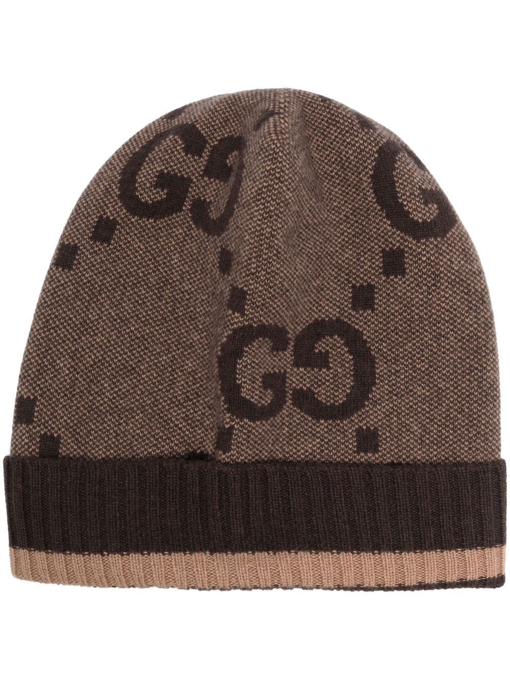 Gucci GG 提花羊绒套头帽 - 中性色