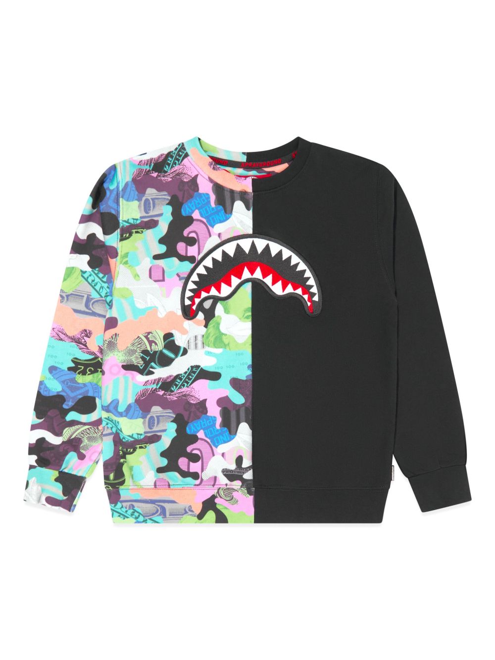 sprayground kid 经典鲨鱼齿印花T恤 - 黑色