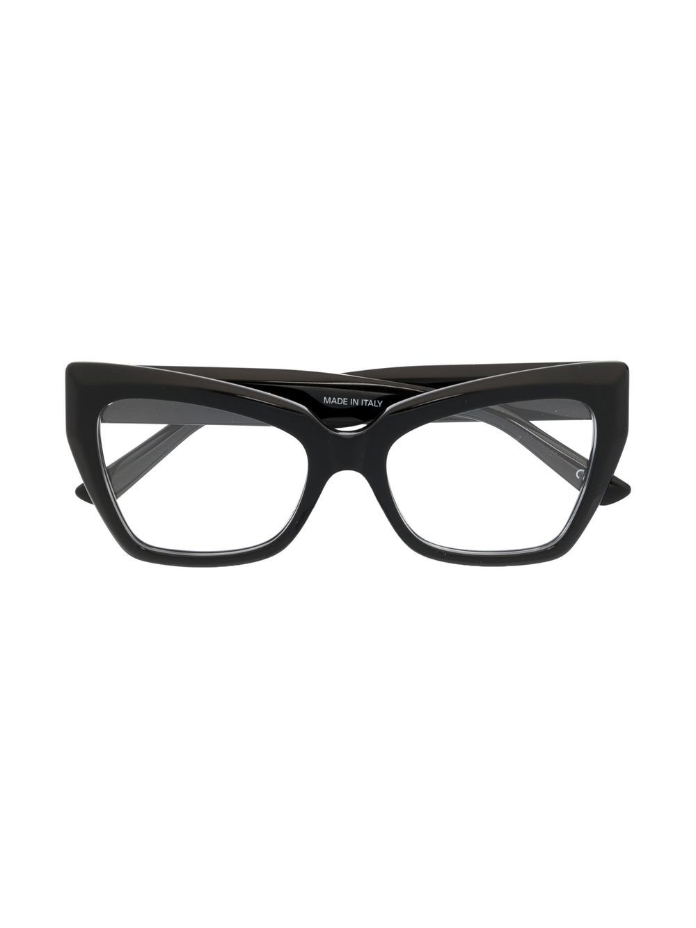 Balenciaga Eyewear logo标牌方形镜框眼镜 - 黑色
