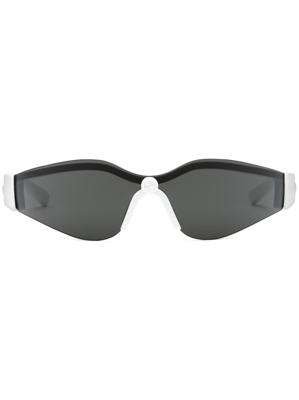 Gucci Eyewear logo压纹盾形镜框太阳眼镜 - 黑色