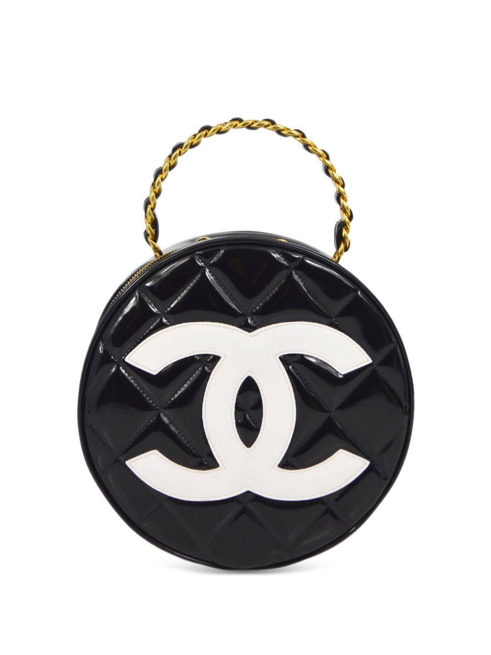 CHANEL Pre-Owned 绗缝顶置手柄化妆包（1995年典藏款） - 黑色