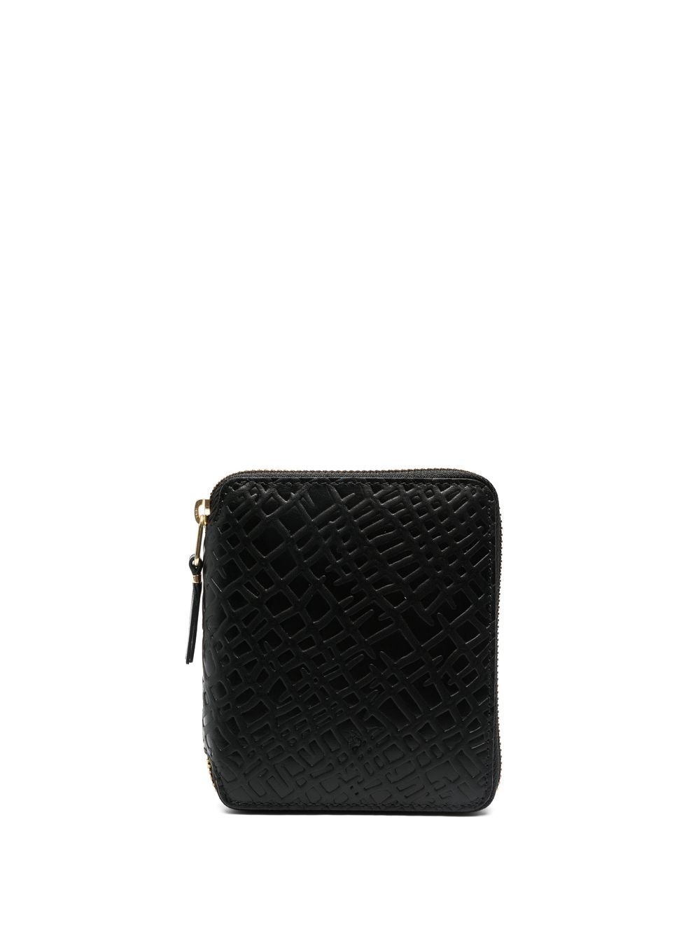 Comme Des Garçons Wallet 环绕式拉链纹理钱包 - 黑色