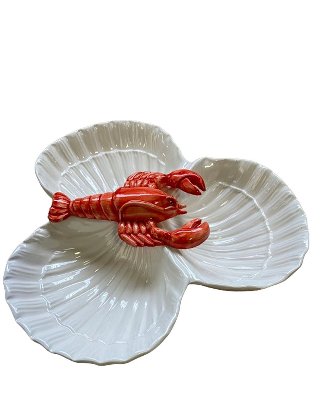 Les-Ottomans Lobster 三贝壳餐盘（27厘米） - 白色