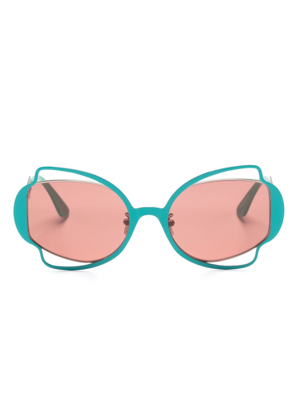 Marni Eyewear WE3 蝴蝶形镜框太阳眼镜 - 绿色