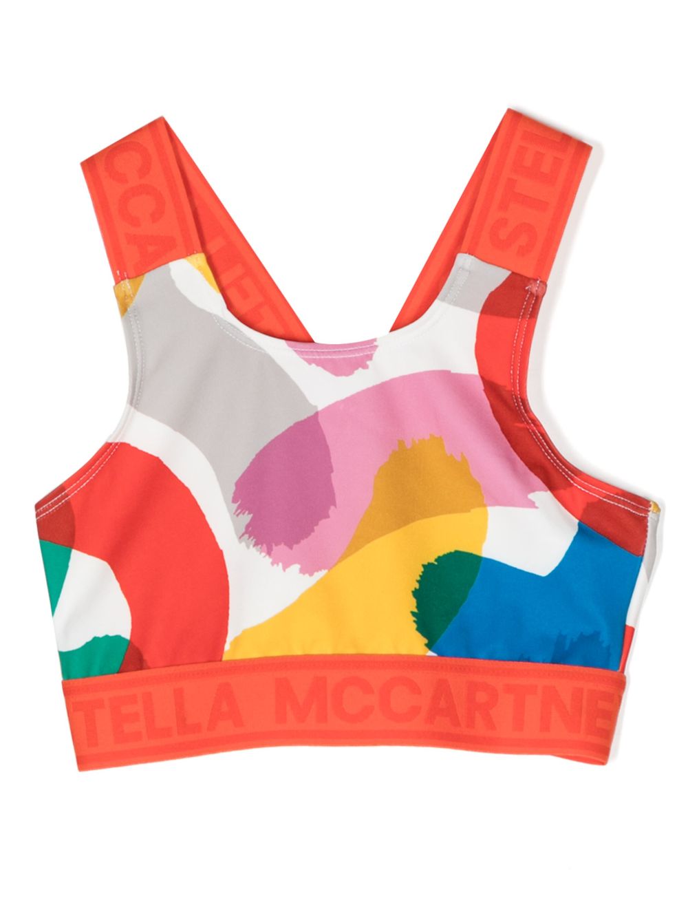 Stella McCartney Kids logo印花饰带短款上衣 - 彩色
