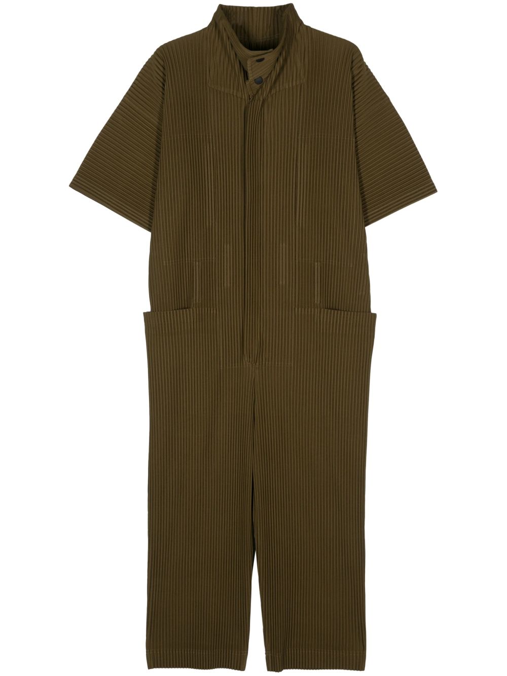 Homme Plissé Issey Miyake Pleats Bottoms 拉链连体长裤 - 绿色