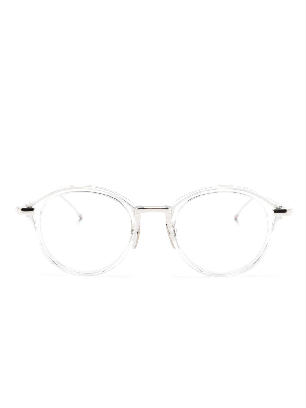 Thom Browne Eyewear 透明圆形镜框眼镜 - 白色