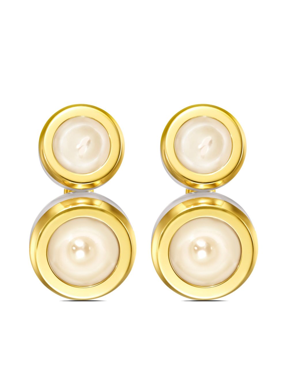 TASAKI 18K黄金 M/G Sliced Bezel 珍珠耳钉 - 金色